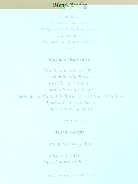Menú más barato